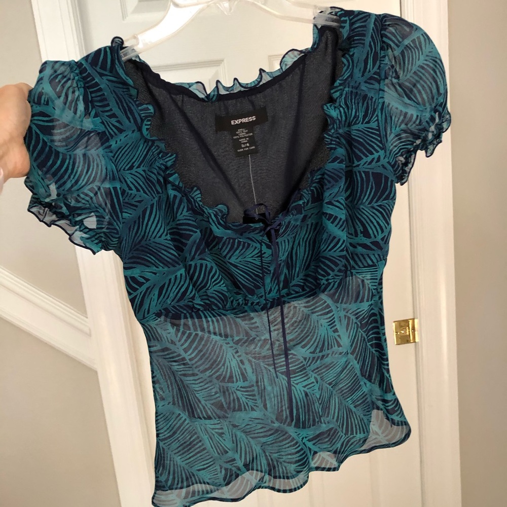 Express Silk Sheer Maxi Skirt & Blouse Dress Set - Picture 6 of 8